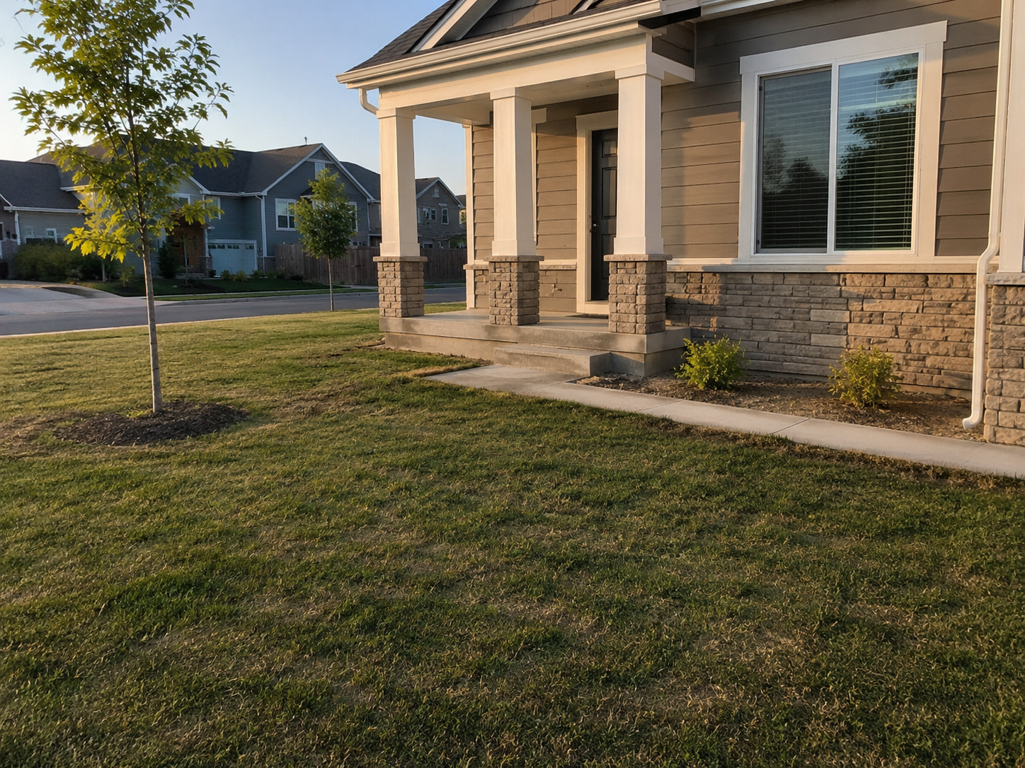 Plain front yard before landscaping