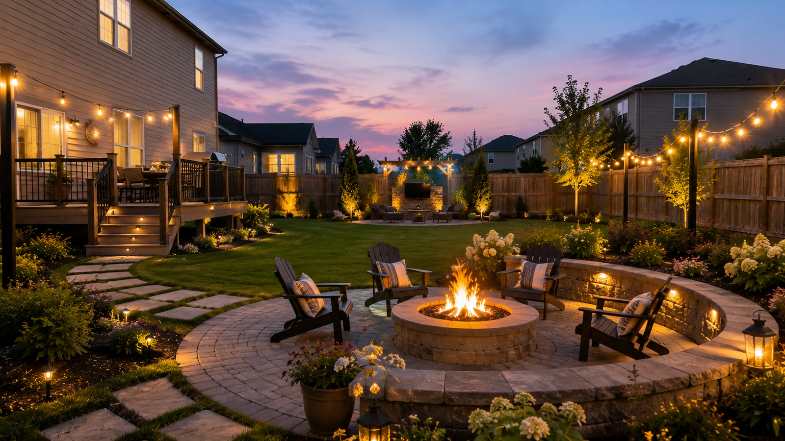 Complete outdoor living space after transformation