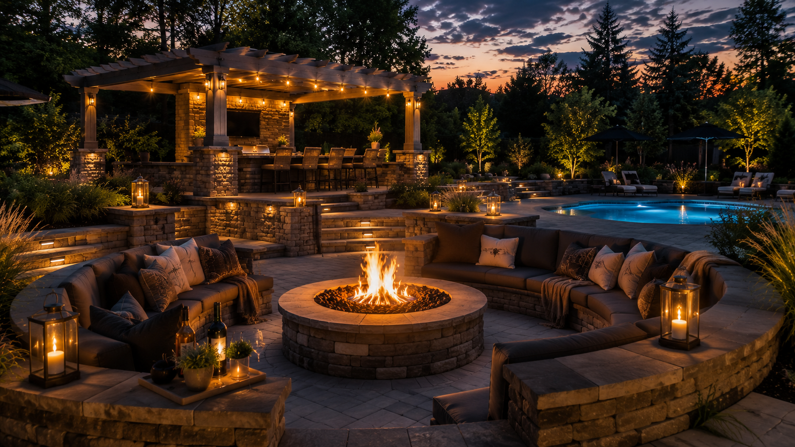 Outdoor kitchen and entertaining area