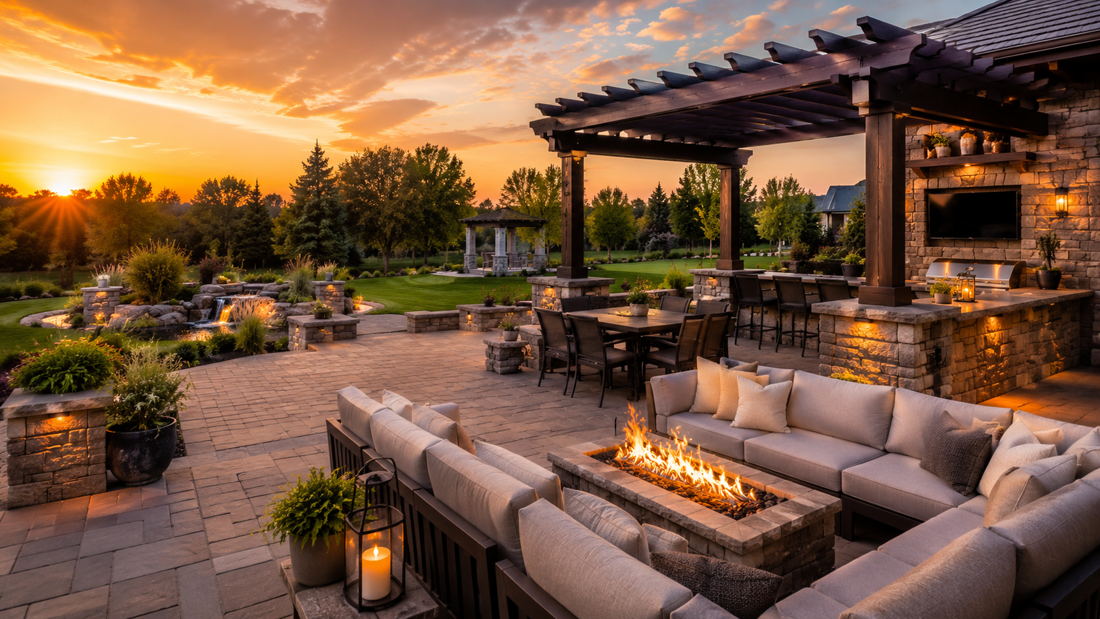 Custom patio and outdoor living space installation