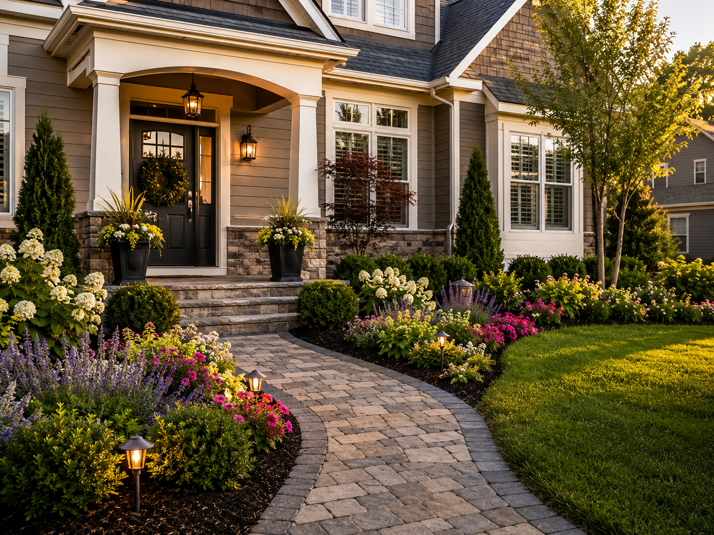 Front yard landscaping transformation